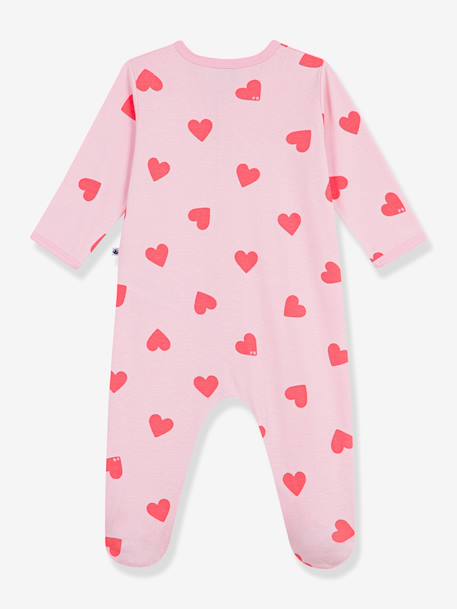Baby sleepsuit with heart print rose 