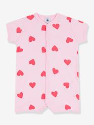 Baby-Dungarees & All-in-ones-Baby playsuit with heart print 