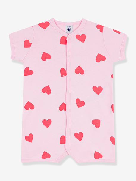 Baby playsuit with heart print rose 