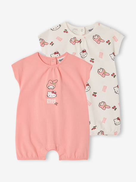 Pack of 2 HELLO KITTY cherry print bodysuit sleepsuits sweet pink 