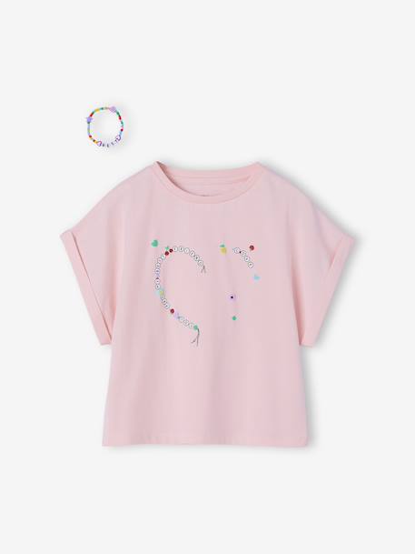 Pack of 2 T-shirts and best friends bracelets lilac 