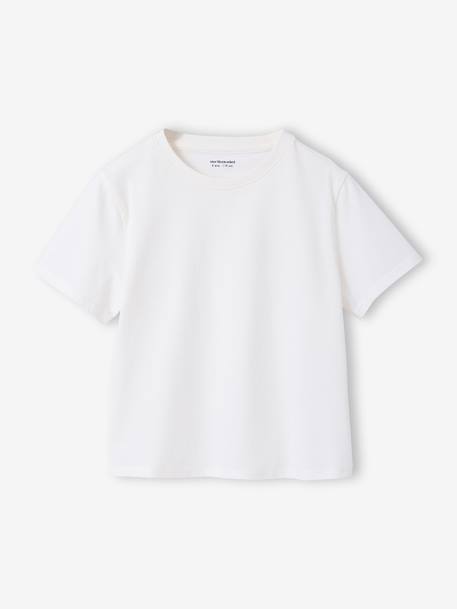 Pack of 3 Plain T-Shirts for Girls ecru+pale pink 