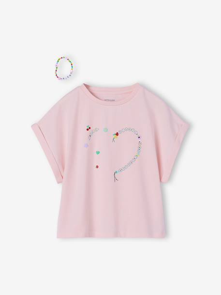 Pack of 2 T-shirts and best friends bracelets lilac 