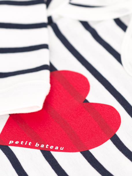 Pyjamas with heart print PETIT BATEAU ecru 