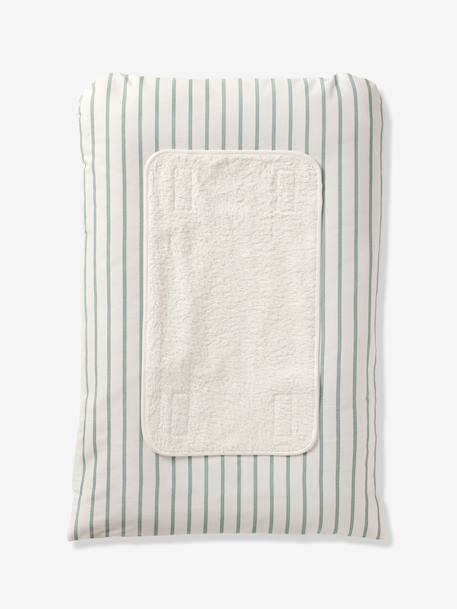 Cover for Changing Mattress, Hanoi multicoloured+printed beige+sage green+WHITE LIGHT ALL OVER PRINTED 