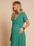 Long shirt-dress for maternity nursing clothes emerald green 