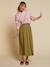 Long cotton gauze skirt olive 