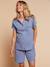 Nursing clothes maternity short pyjamas chambray blue 