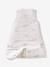 Sleeveless baby sleeping bag with central opening, customisable, IN THE CLOUDS printed white 