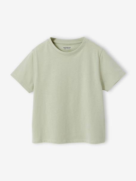 Pack of 3 Plain T-Shirts for Girls ecru+pale pink 