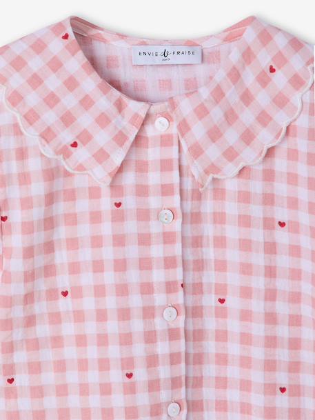 Girls' organic cotton 2-piece pyjamas rosy 