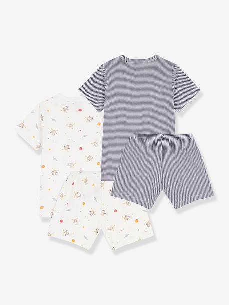 Pack of 2 PETIT BATEAU cotton pyjama shorts white 