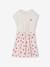 2-in-1 effect dress for girls ecru+printed white+vanilla 