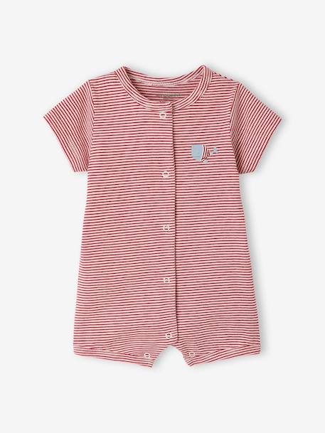 Pack of 2 organic cotton playsuits red 