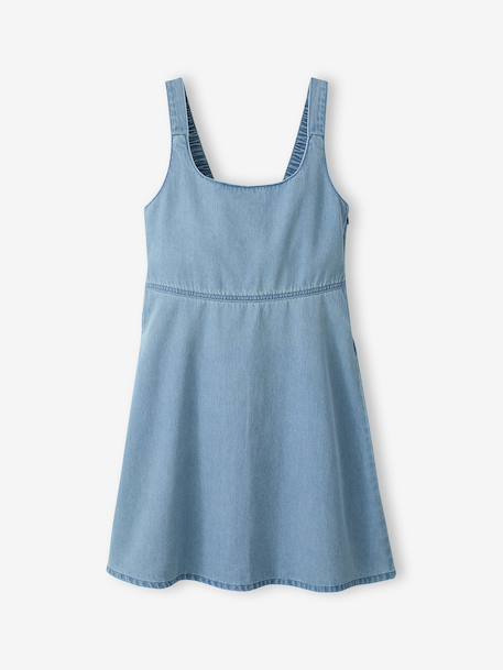 Dress with back opening light blue 