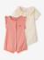 Pack of 2 organic cotton baby girl playsuits ecru 