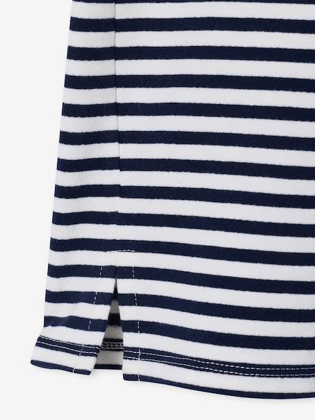 Girls' dress in lightweight fleece green+marl grey+sage green+striped blue 