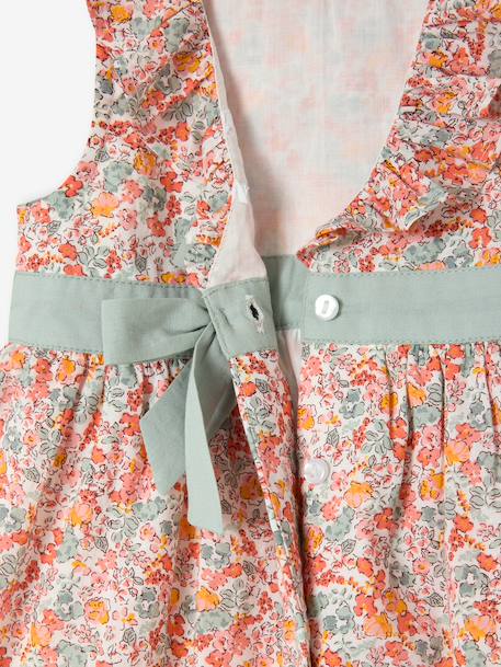 Baby girl's dress with bow and back opening multicoloured 