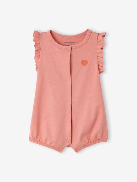 Pack of 2 organic cotton baby girl playsuits ecru 