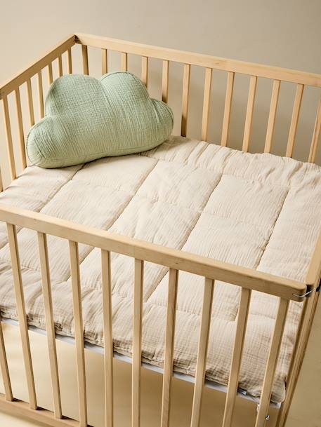 Dual Fabric Floor/Playpen Mat, Plain indigo+ochre+olive+taupe+terracotta+vanilla 