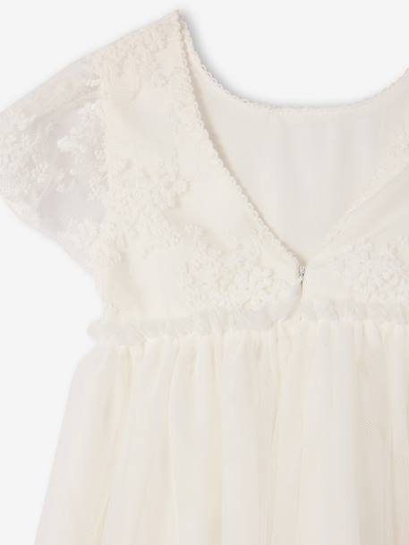 Girl's lace and tulle dress white 