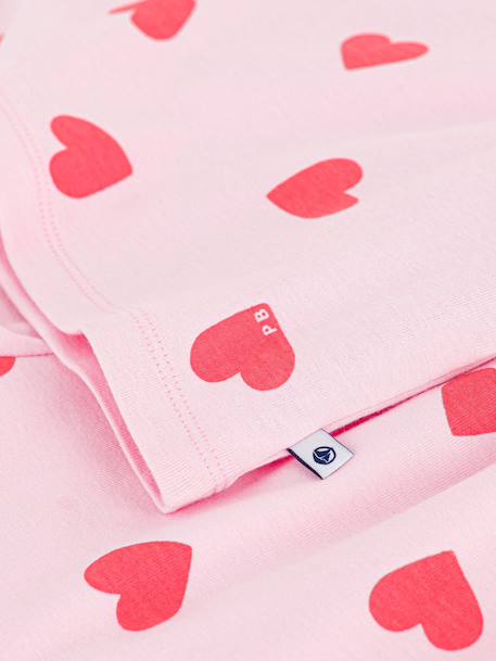 Girls' heart print short pyjamas rose 