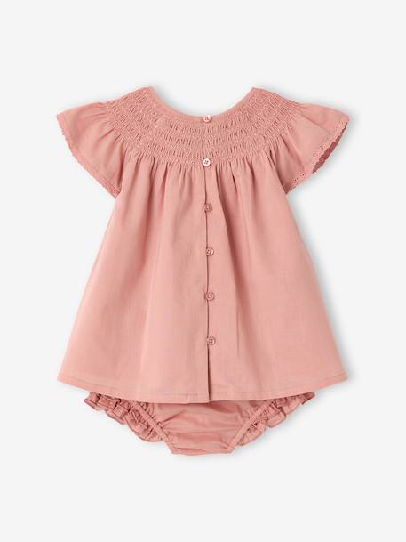 Dress and bloomer set for baby girls in cotton blush 