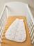 Sleeveless baby sleeping bag with central opening, customisable, IN THE CLOUDS printed white 