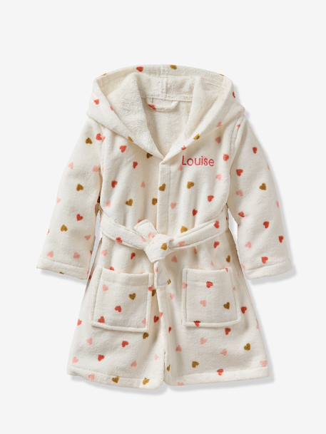COEUR baby bathrobe, with recycled cotton printed white 