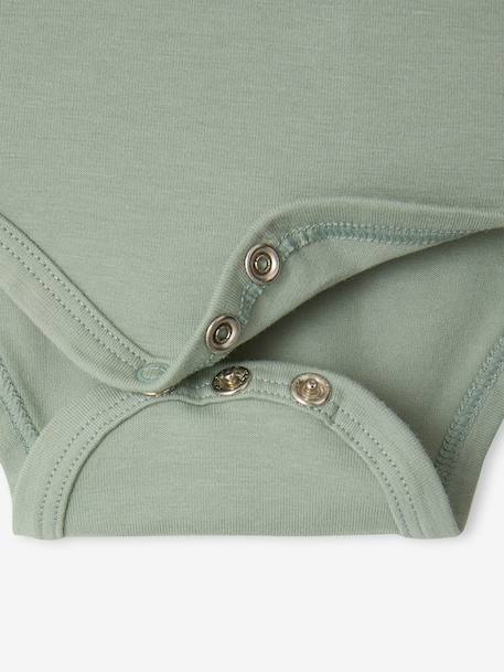 Pack of 2 Short-Sleeved Bodysuits with Fancy Collar, for Babies coral+sage green 