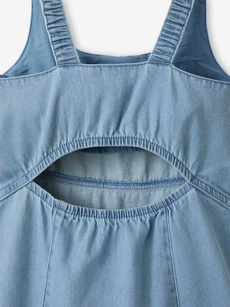 Dress with back opening light blue 