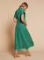 Long shirt-dress for maternity nursing clothes emerald green 