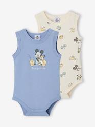-Pack of 2 sleeveless baby boy bodysuits 