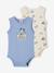 Pack of 2 sleeveless baby boy bodysuits denim blue 
