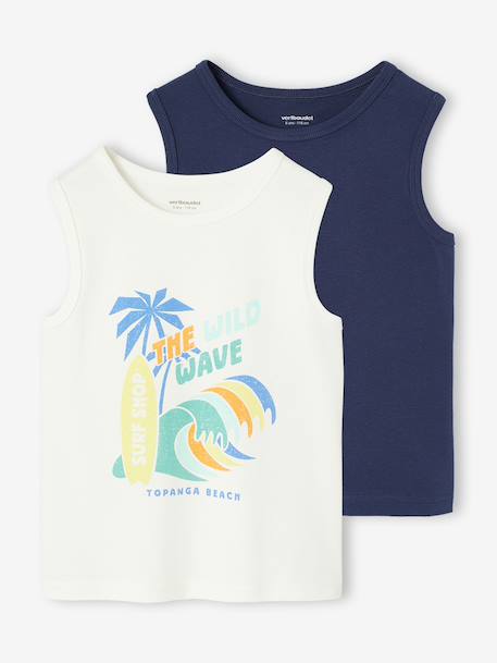 Pack of 2 Tank Tops for Boys set blue+set white 