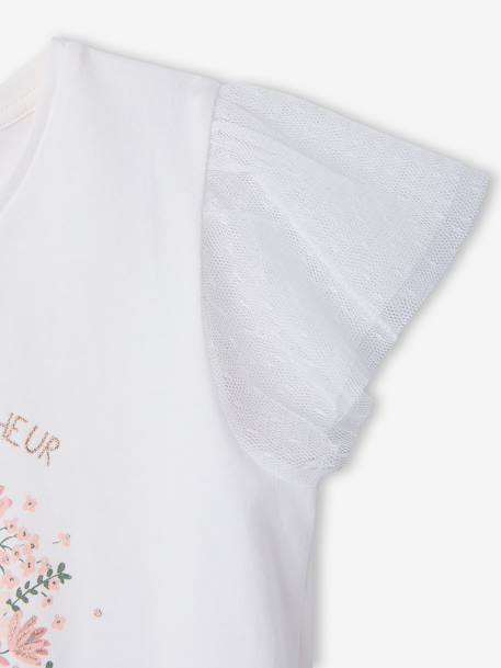 Short-sleeved floral t-shirt white 