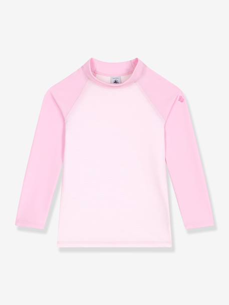 Girl's long-sleeved UV protective swimsuit t-shirt rose 