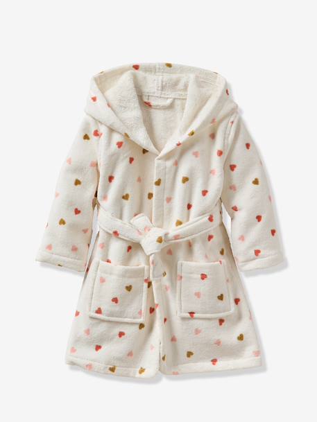 COEUR baby bathrobe, with recycled cotton printed white 
