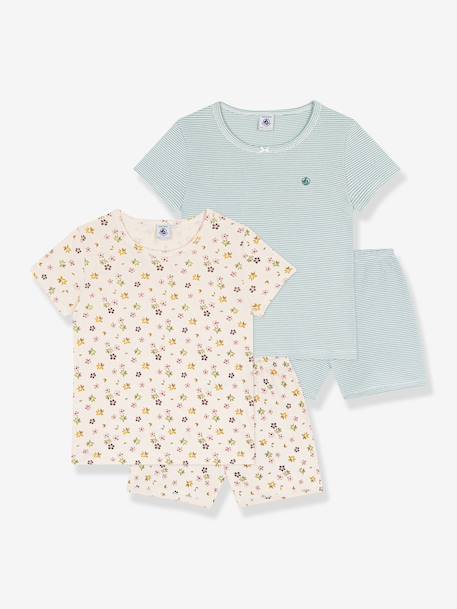 Pack of 2 Petit Bateau printed cotton pyjamas white 
