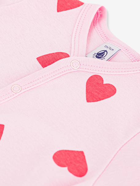 Baby playsuit with heart print rose 