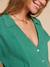 Long shirt-dress for maternity nursing clothes emerald green 