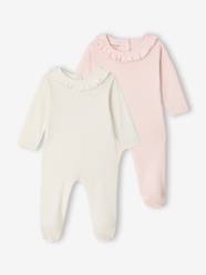 Pack of 2 plain baby girl pyjamas