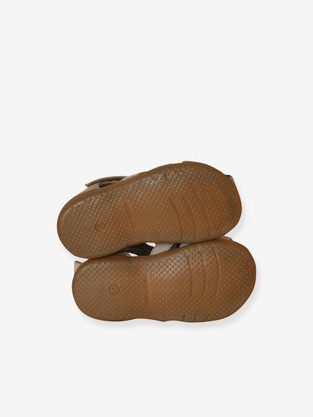 Leather Sandals for Baby Boys, Designed for First Steps brown+navy blue+set beige 