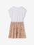 2-in-1 effect dress for girls ecru+printed white+vanilla 