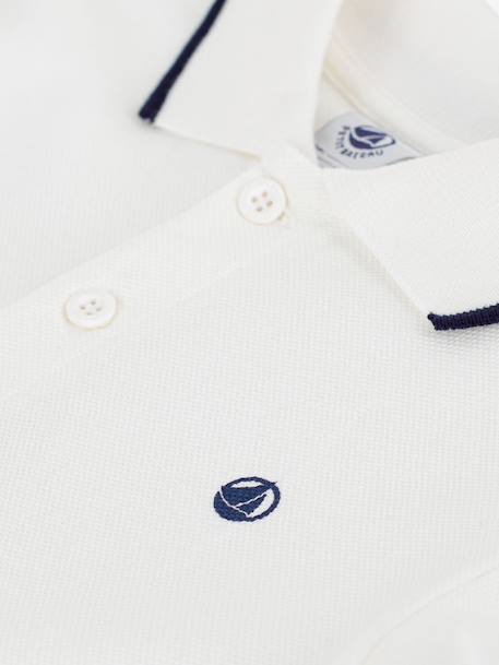 Polo shirt with short sleeves for children Petit Bateau white 