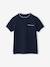 Boy's Mao collar polo shirt ecru+navy blue+sky blue 
