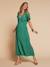 Long shirt-dress for maternity nursing clothes emerald green 