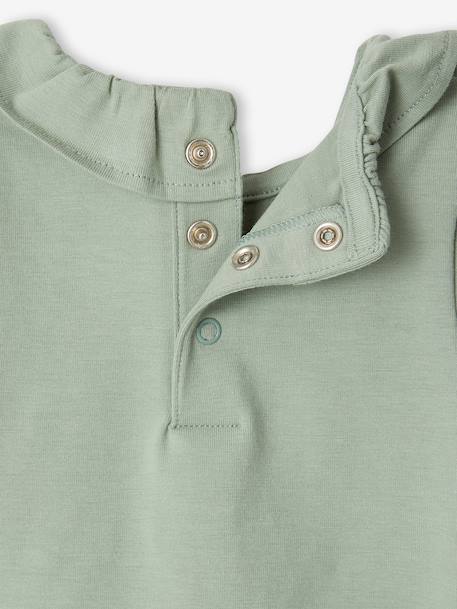 Pack of 2 Short-Sleeved Bodysuits with Fancy Collar, for Babies coral+sage green 