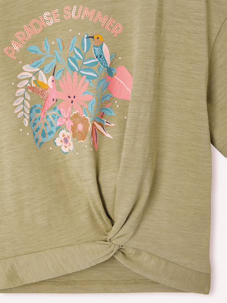 Short Sleeve T-Shirt for Girls ecru+khaki 