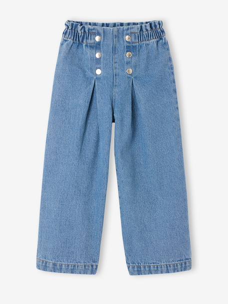 Girls’ Wide-Leg Denim Trousers medium blue 